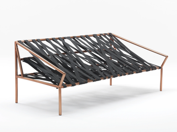 LIGOMANCER - 2 seater sofa in metal and elastic bands by JCP UNIVERSE - view 3